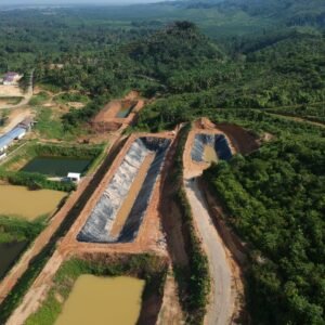 Kanal Irigasi dengan Geomembrane oleh PT. Rajawali Sarana Nusantara